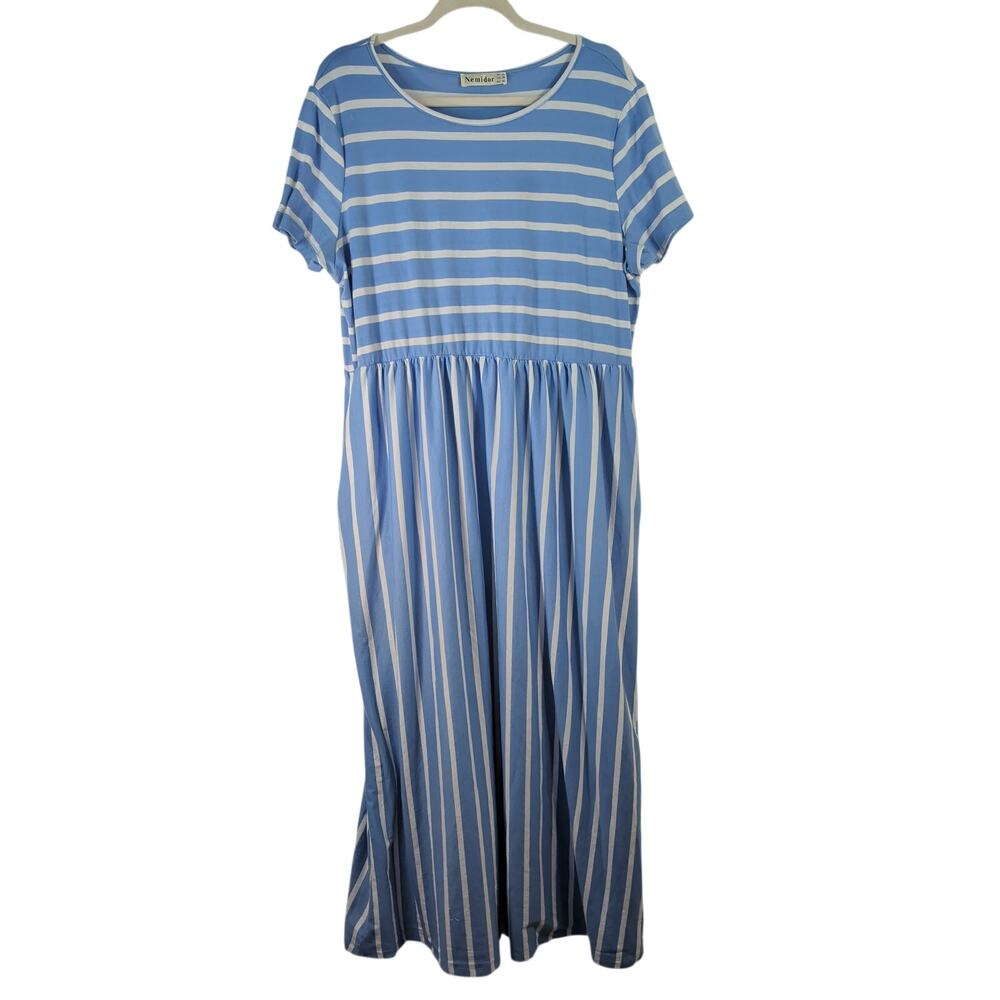 Nemidor Cotton Maxi Dress with Pockets, Size 18